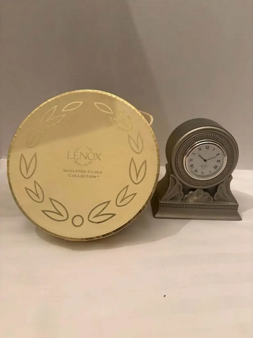 Lenox Sculpted Clock Collection Pewter Mantel Clock